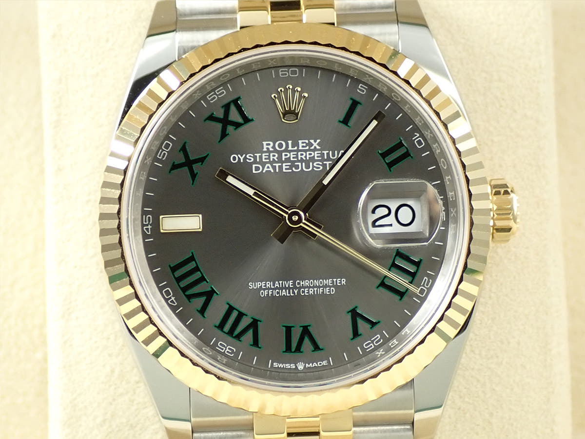 ロレックス デイトジャスト36 Ref.126233 スレートローマン文字盤 極美品 75UZTLU9