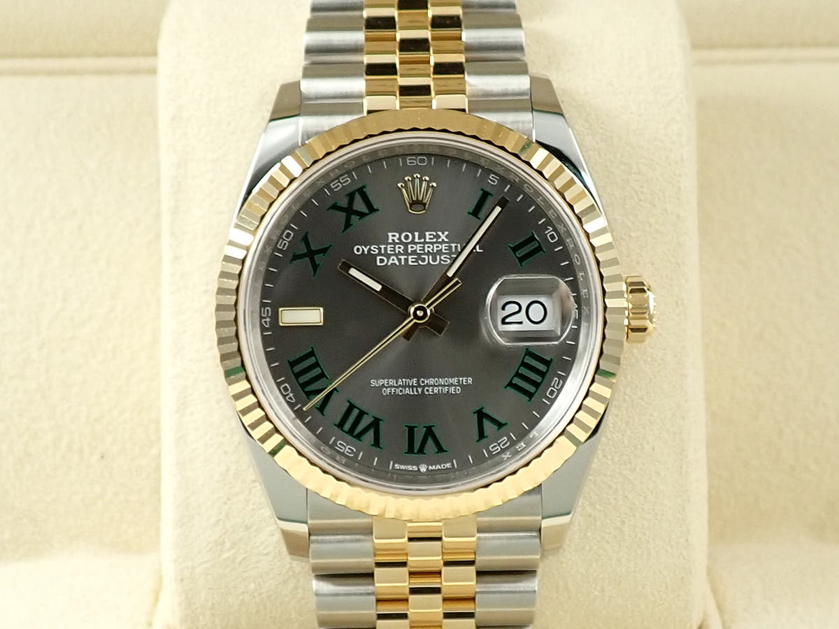 ロレックス デイトジャスト36 Ref.126233 スレートローマン文字盤 極美品 75UZTLU9