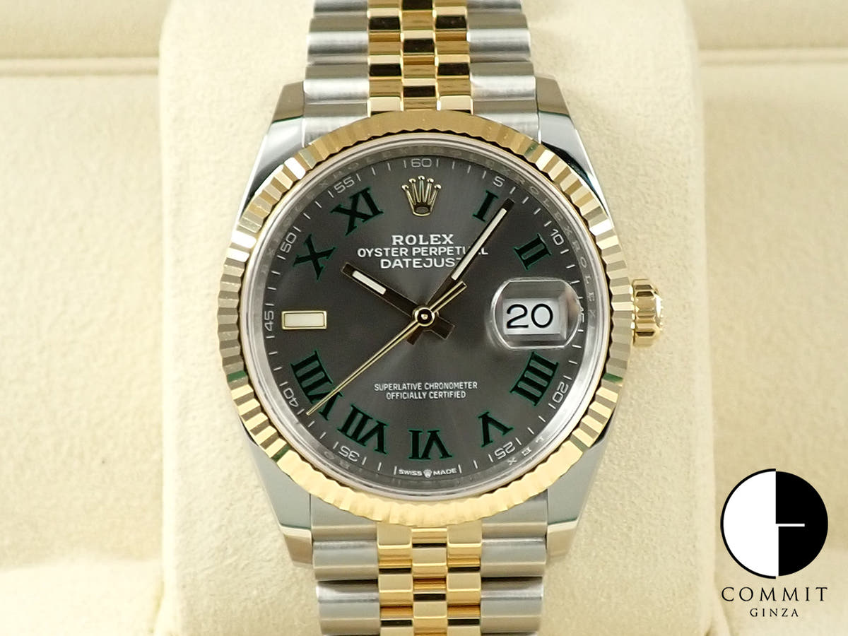 ロレックス デイトジャスト36 Ref.126233 スレートローマン文字盤 極美品 75UZTLU9