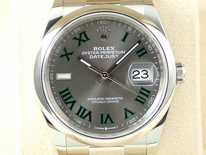 ロレックス デイトジャスト36 Ref.126200 ステンレススチール スレートローマン文字盤 オイスターブレスレット 未使用 A5693LKF