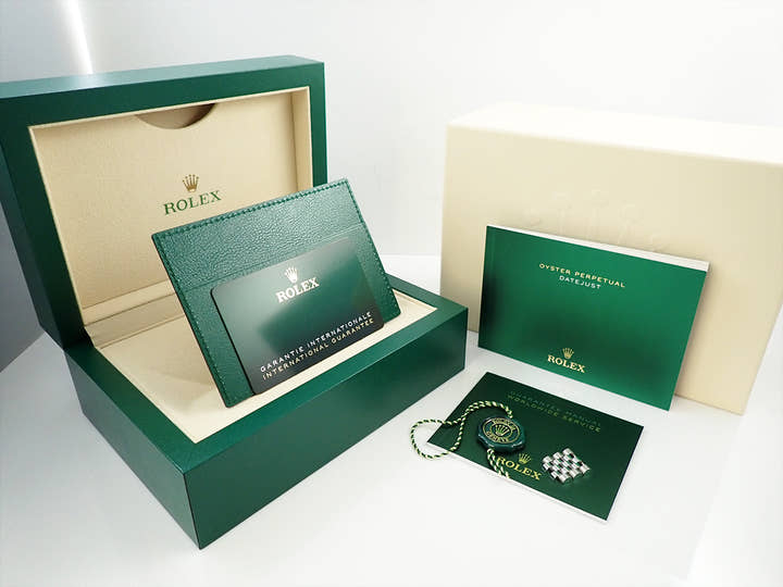 ロレックス デイトジャスト36 Ref.126234 ステンレススチール/ホワイトゴールド グリーンパーム文字盤 ジュビリーブレスレット 美品 HH56TAWS