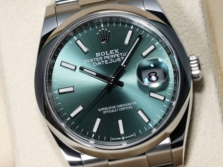 ロレックス デイトジャスト36 Ref.126200 ステンレススチール ミントグリーン文字盤 オイスターブレスレット 美中古 8M435500