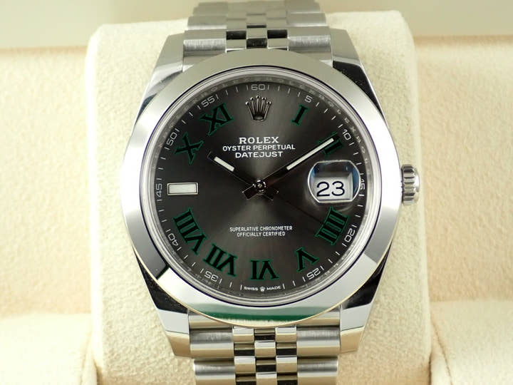 ロレックス デイトジャスト41 Ref.126300 ステンレススチール スレートローマン文字盤 ジュビリーブレスレット 未使用 JZA5JLMK