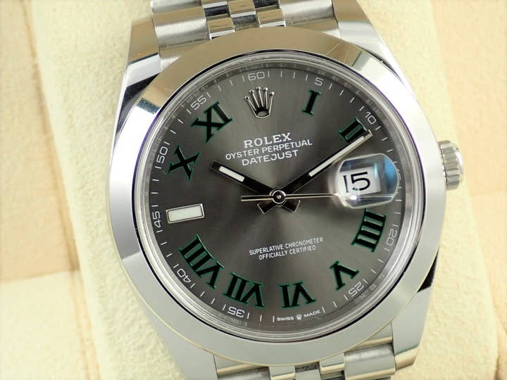ロレックス デイトジャスト41 Ref.126300 ステンレススチール スレートローマン文字盤 ジュビリーブレスレット 中古 58YFC115