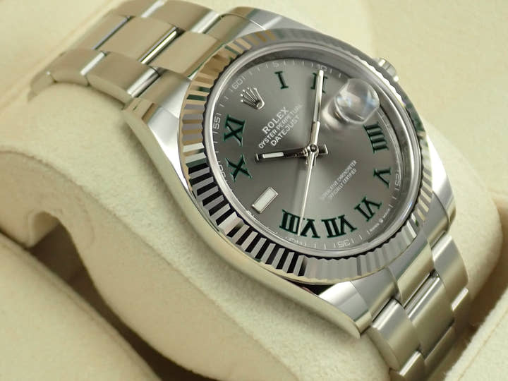 ロレックス デイトジャスト41 Ref.126334 ステンレススチール/ホワイトゴールド スレートローマン文字盤 オイスターブレスレット