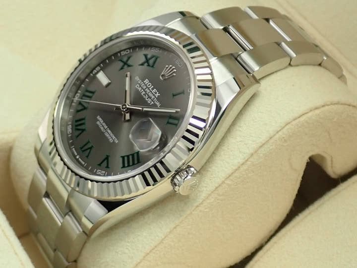 ロレックス デイトジャスト41 Ref.126334 ステンレススチール/ホワイトゴールド スレートローマン文字盤 オイスターブレスレット