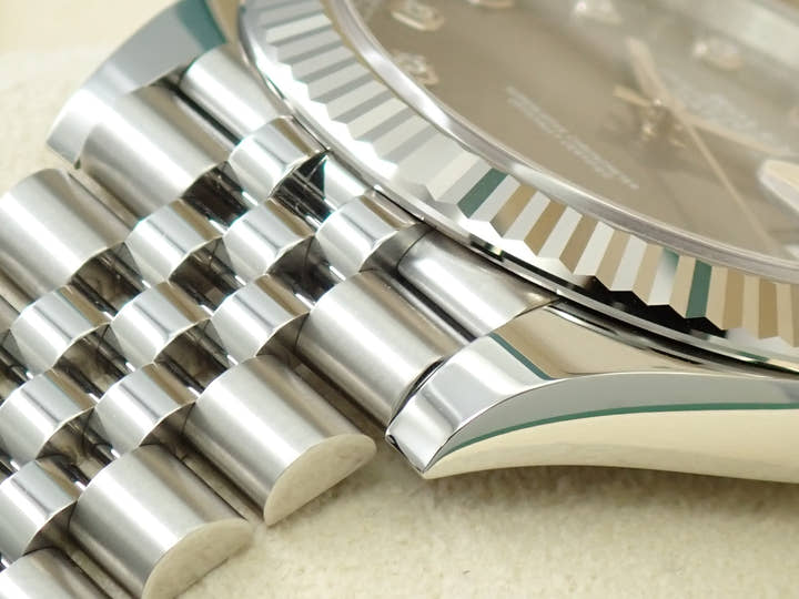 ロレックス デイトジャスト41 Ref.126334 ステンレススチール/ホワイトゴールド スレートx10Pダイヤ文字盤 ジュビリーブレスレット