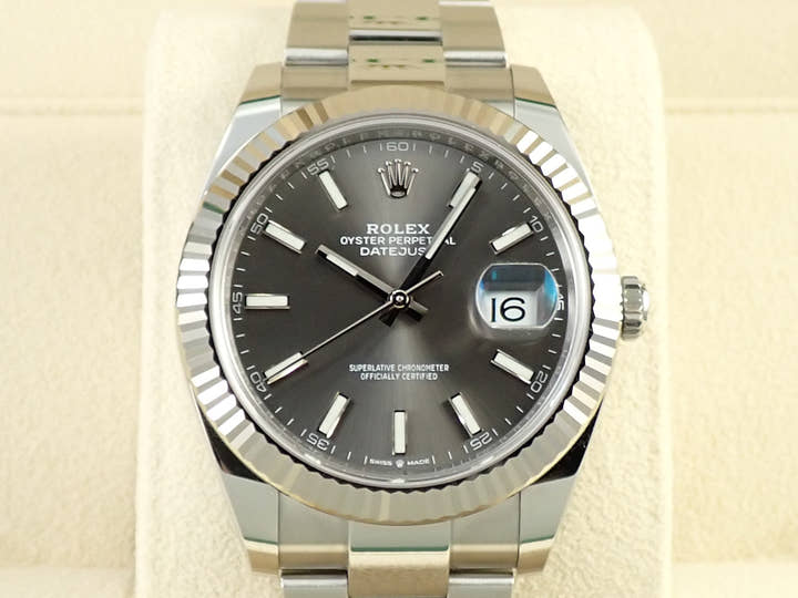 Rolex Datejust 41 Ref. 126334 Stainless Steel/White Gold Slate Roman Dial Oyster Bracelet