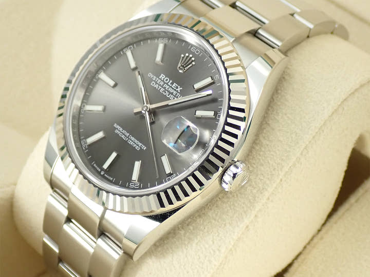 Rolex Datejust 41 Ref. 126334 Stainless Steel/White Gold Slate Roman Dial Oyster Bracelet