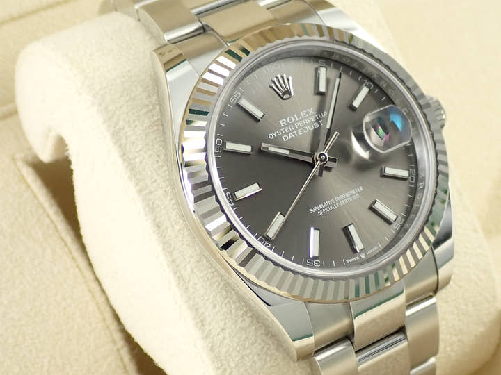 Rolex Datejust 41 Ref. 126334 Stainless Steel/White Gold Slate Roman Dial Oyster Bracelet