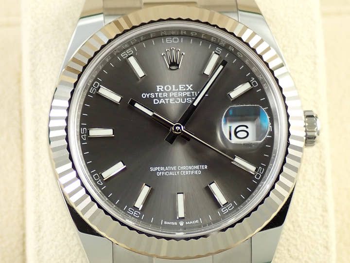 Rolex Datejust 41 Ref. 126334 Stainless Steel/White Gold Slate Roman Dial Oyster Bracelet
