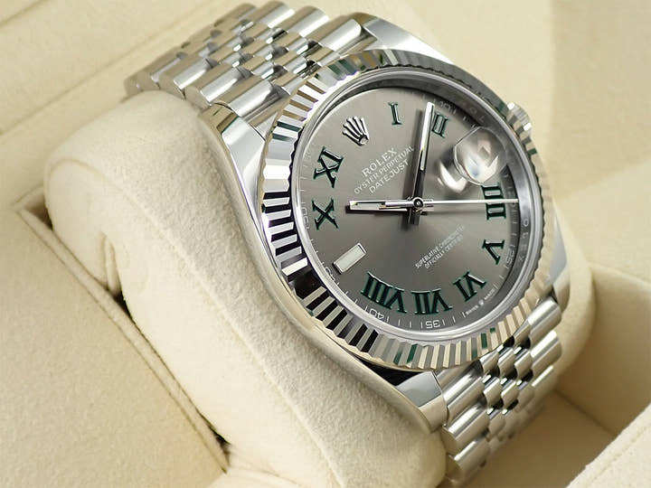 ロレックス デイトジャスト41 Ref.126334 ステンレススチール/ホワイトゴールド スレートローマン文字盤 ジュビリーブレスレット 未使用 2WR12W25