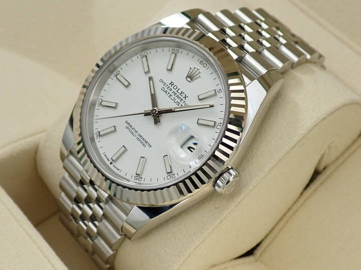 ロレックス デイトジャスト41 Ref.126334 ステンレススチール/ホワイトゴールド ホワイト文字盤 ジュビリーブレスレット 未使用 MMP2H1LR