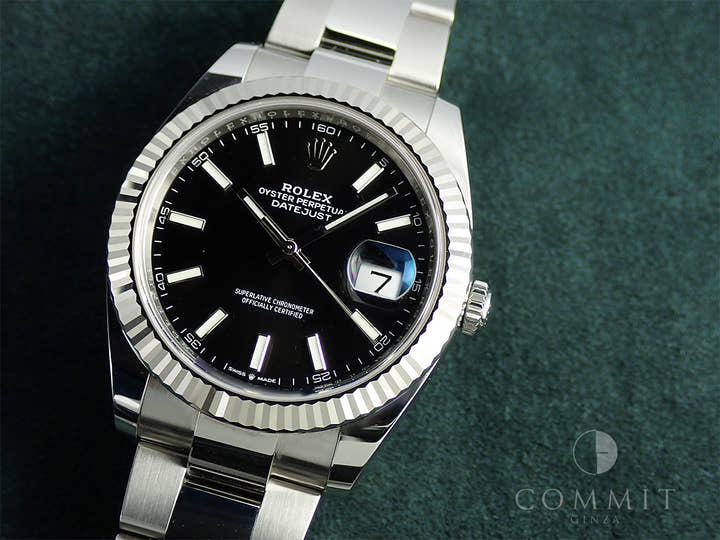 ロレックス デイトジャスト41 Ref.126334 ステンレススチール/ホワイトゴールド ブラック文字盤 オイスターブレスレット