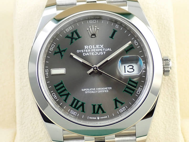 ロレックス デイトジャスト41 Ref.126300 ステンレススチール スレートローマン文字盤 ジュビリーブレスレット 極美品 Z6628901