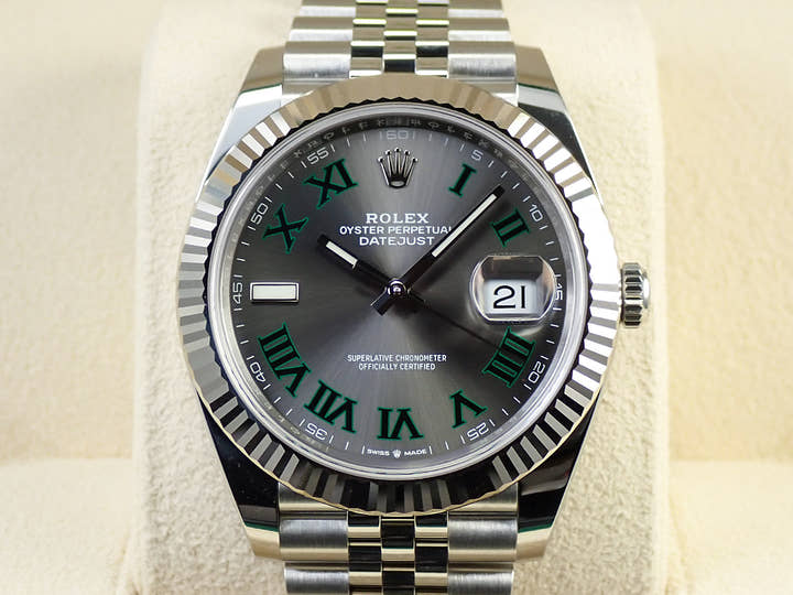 ロレックス デイトジャスト41 Ref.126334 ステンレススチール/ホワイトゴールド スレートローマン文字盤 ジュビリーブレスレット 未使用 72F0P5V4