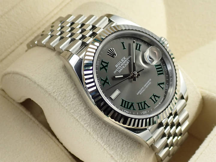 ロレックス デイトジャスト41 Ref.126334 ステンレススチール/ホワイトゴールド スレートローマン文字盤 ジュビリーブレスレット 未使用 72F0P5V4