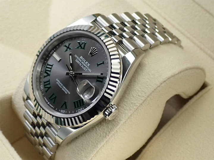 ロレックス デイトジャスト41 Ref.126334 ステンレススチール/ホワイトゴールド スレートローマン文字盤 ジュビリーブレスレット 未使用 72F0P5V4