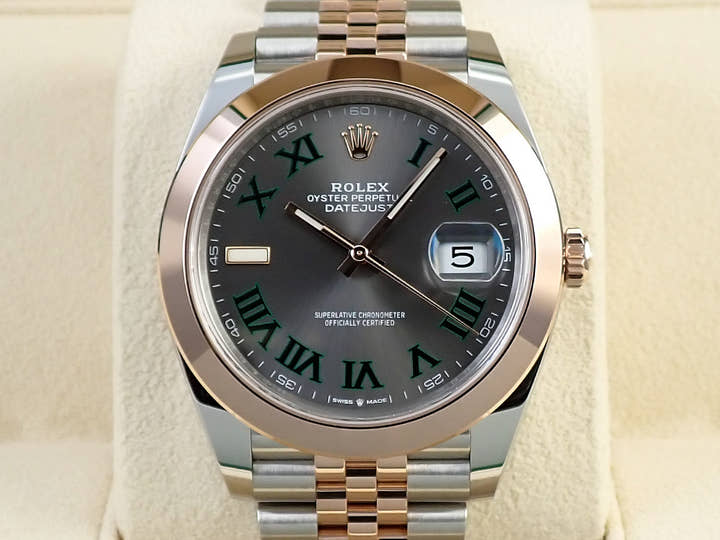 ロレックス デイトジャスト41 Ref.126301 ステンレススチール/エバーローズゴールド スレートローマン文字盤 ジュビリーブレスレット 未使用 2PS5HKY9