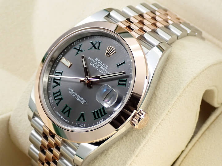 ロレックス デイトジャスト41 Ref.126301 ステンレススチール/エバーローズゴールド スレートローマン文字盤 ジュビリーブレスレット 未使用 2PS5HKY9