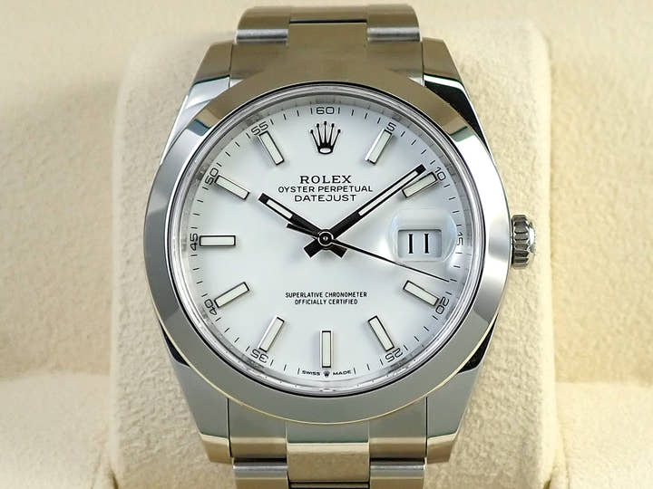 ロレックス デイトジャスト41 Ref.126300 ステンレススチール ホワイト文字盤 オイスターブレスレット 美品 44M74944