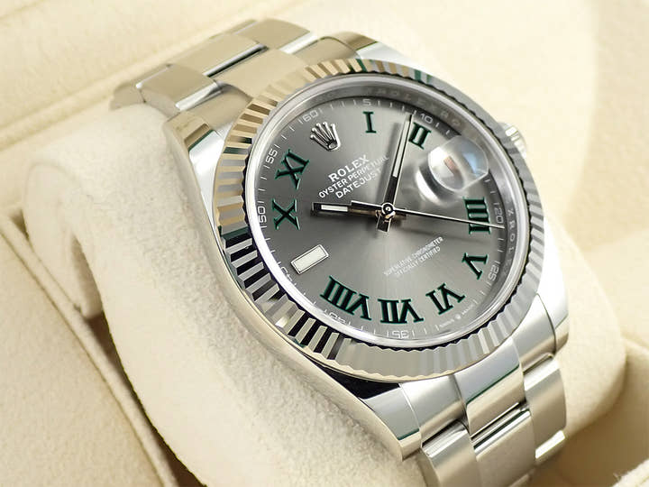 ロレックス デイトジャスト41 Ref.126334 ステンレススチール/ホワイトゴールド スレートローマン文字盤 オイスターブレスレット