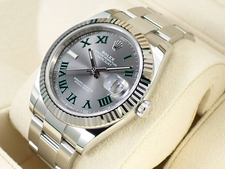 ロレックス デイトジャスト41 Ref.126334 ステンレススチール/ホワイトゴールド スレートローマン文字盤 オイスターブレスレット