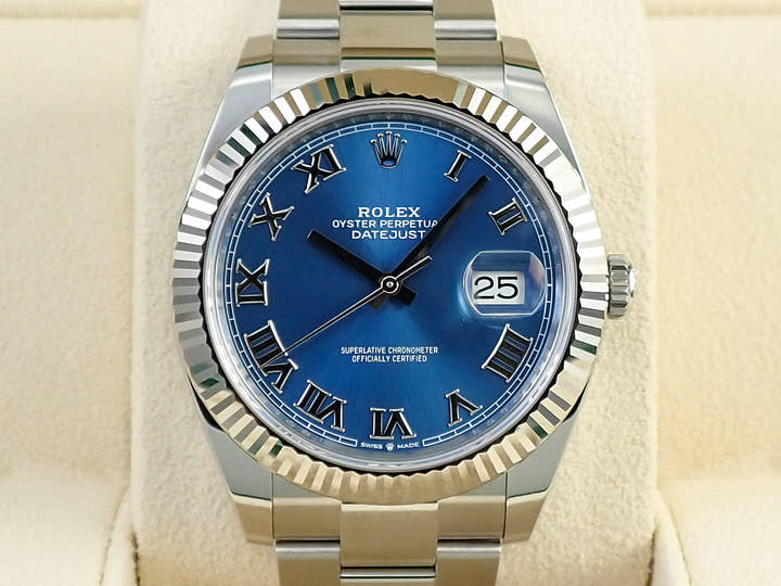 ロレックス デイトジャスト41 Ref.126334 ステンレススチール/ホワイトゴールド アズーロブルー文字盤 オイスターブレスレット