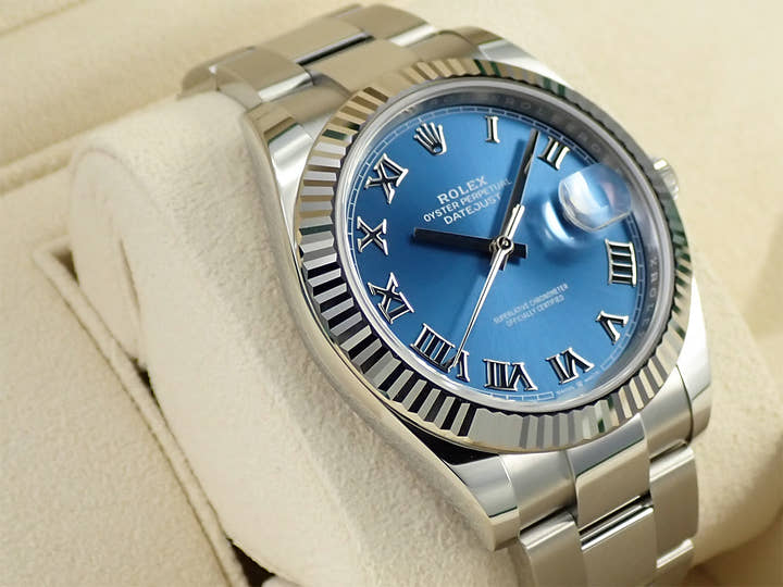 ロレックス デイトジャスト41 Ref.126334 ステンレススチール/ホワイトゴールド アズーロブルー文字盤 オイスターブレスレット