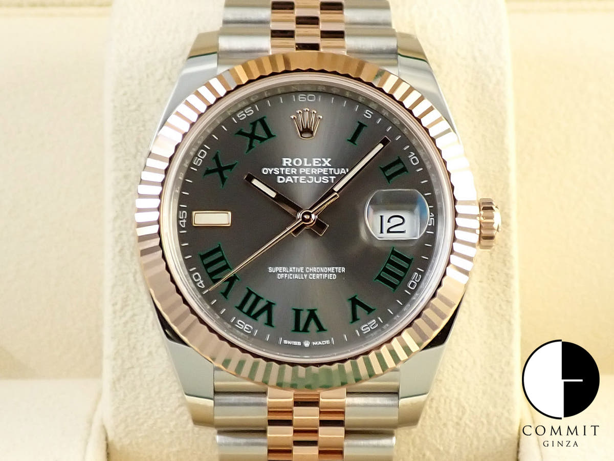 ロレックス デイトジャスト41 Ref.126331 ステンレススチール/エバーローズゴールド スレートローマン文字盤 ジュビリーブレスレット 未使用 3P74CWAV