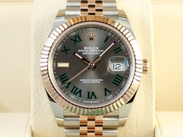 ロレックス デイトジャスト41 Ref.126331 ステンレススチール/エバーローズゴールド スレートローマン文字盤 ジュビリーブレスレット 未使用 3P74CWAV