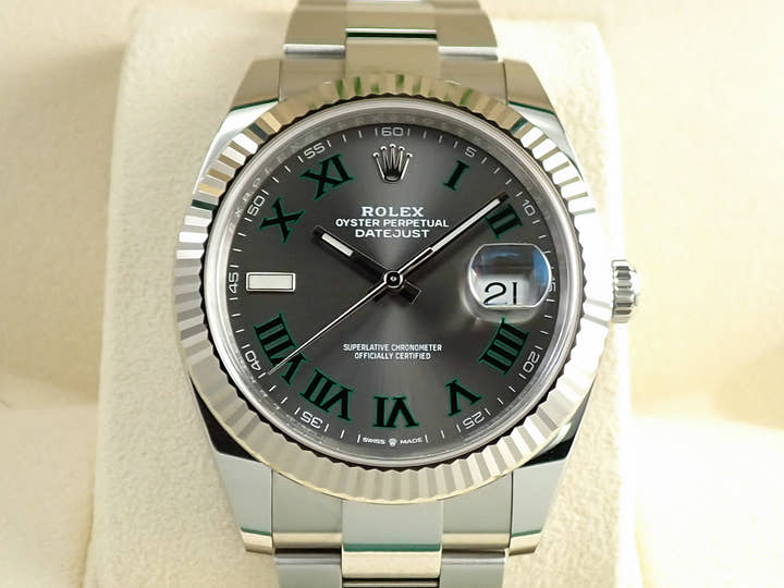 Rolex Datejust 41 Ref. 126334 Stainless Steel/White Gold Slate Roman Dial Oyster Bracelet