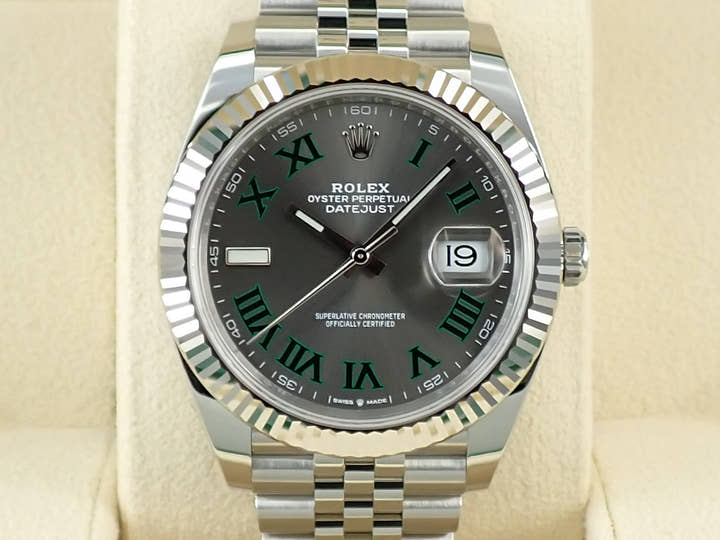 ロレックス デイトジャスト41 Ref.126334 ステンレススチール/ホワイトゴールド スレートローマン文字盤 ジュビリーブレスレット 未使用 00HTJUTJ