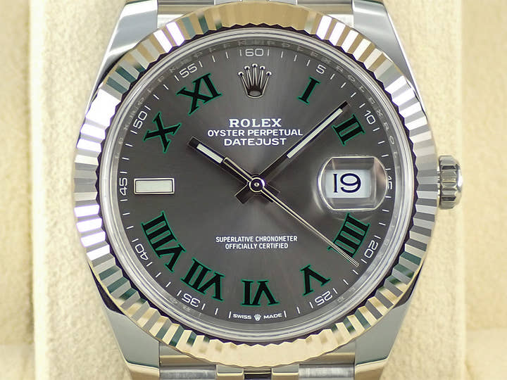 ロレックス デイトジャスト41 Ref.126334 ステンレススチール/ホワイトゴールド スレートローマン文字盤 ジュビリーブレスレット 未使用 00HTJUTJ