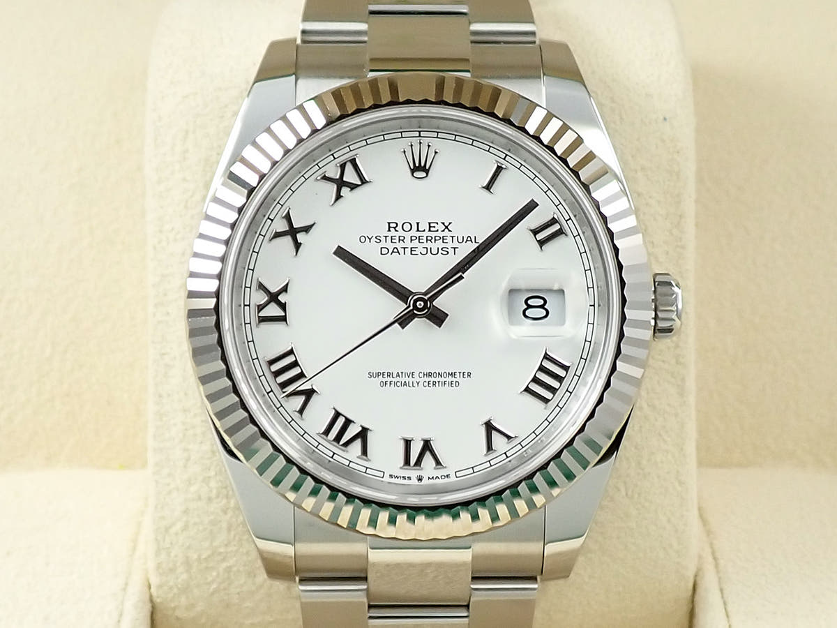 ロレックス デイトジャスト41 Ref.126334 ホワイトローマン文字盤 極美品 YK9P4CUL
