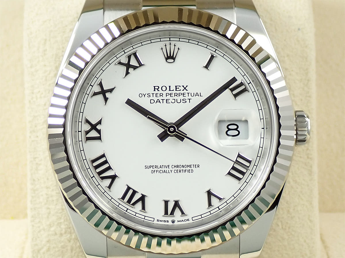 ロレックス デイトジャスト41 Ref.126334 ホワイトローマン文字盤 極美品 YK9P4CUL