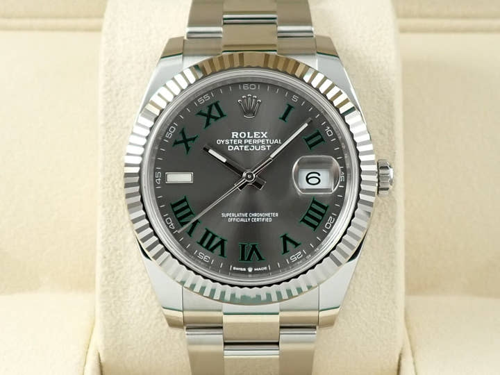 ロレックス デイトジャスト41 Ref.126334 ステンレススチール/ホワイトゴールド スレートローマン文字盤 オイスターブレスレット