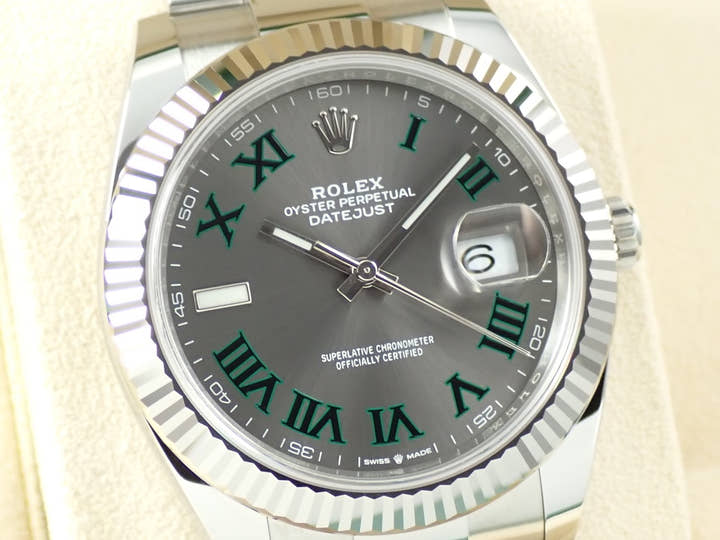 ロレックス デイトジャスト41 Ref.126334 ステンレススチール/ホワイトゴールド スレートローマン文字盤 オイスターブレスレット