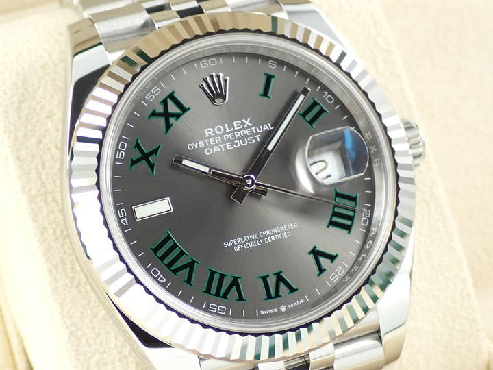 ロレックス デイトジャスト41 Ref.126334 ステンレススチール/ホワイトゴールド スレートローマン文字盤 ジュビリーブレスレット 未使用 V9885395