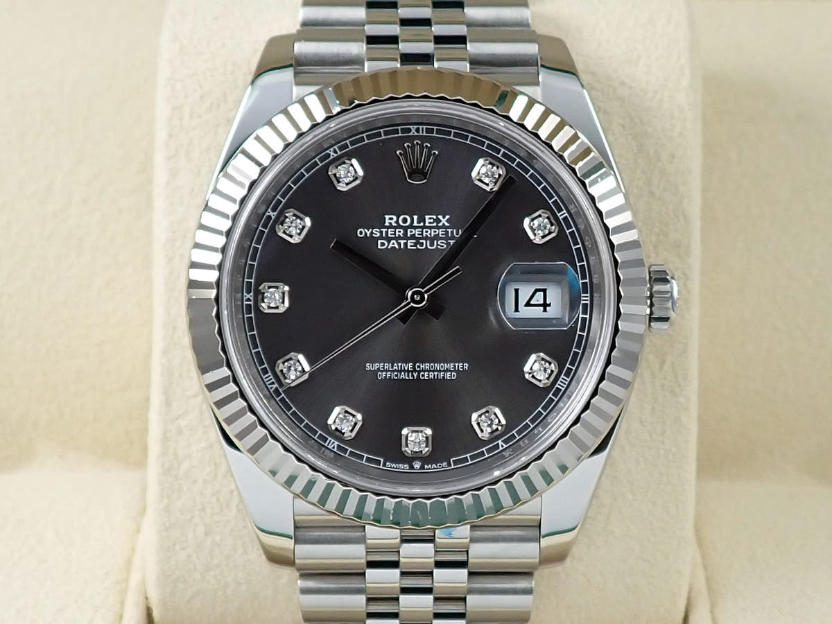 ロレックス デイトジャスト41 Ref.126334G スレート10Pダイヤ文字盤 美中古 26KS8328
