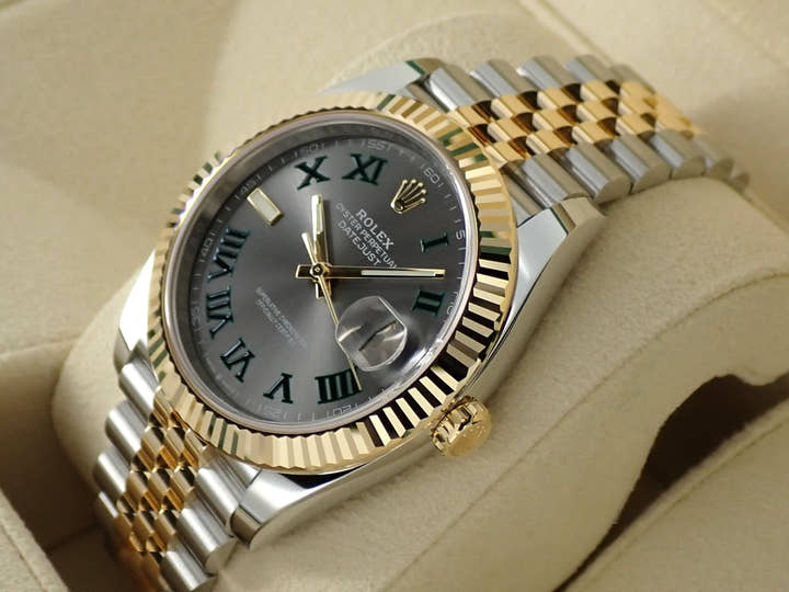 ロレックス デイトジャスト41 Ref.126333 ステンレススチール/イエローゴールド スレートローマン文字盤 ジュビリーブレスレット 未使用 3FAPU089