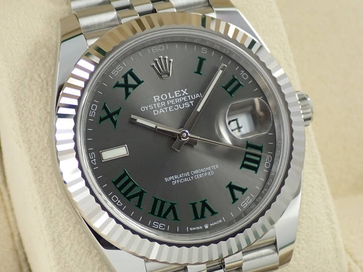 ロレックス デイトジャスト41 Ref.126334 ステンレススチール/ホワイトゴールド スレートローマン文字盤 ジュビリーブレスレット 未使用 X1AZP735