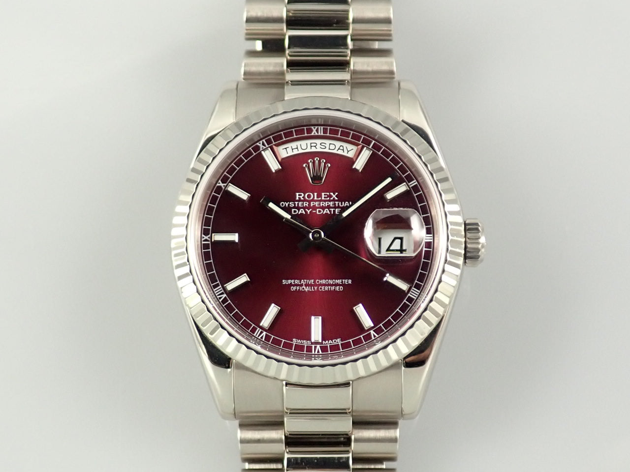 Rolex Day-Date Cherry Dial D Series &lt;Warranty, Box, etc.&gt;