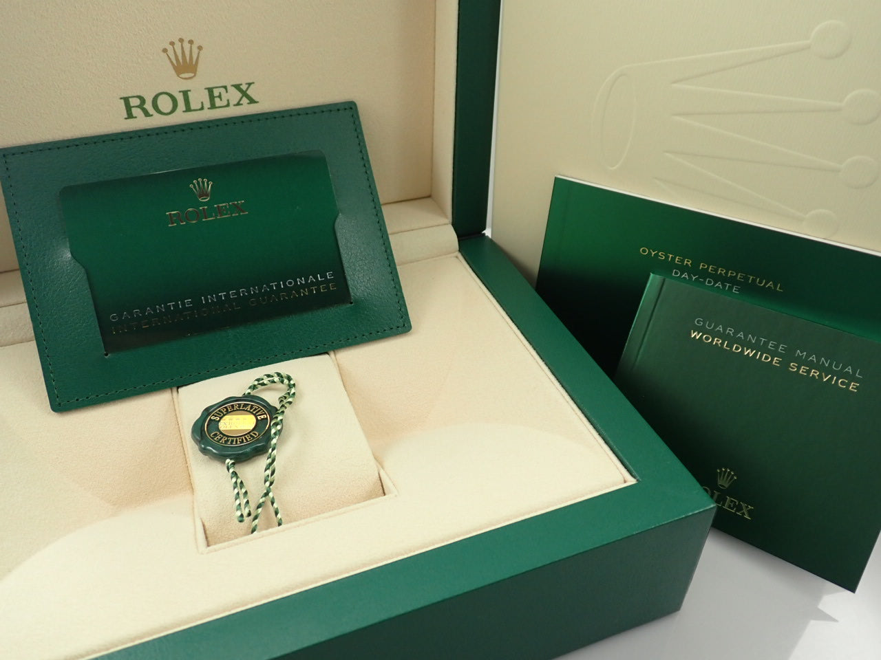 Rolex Day-Date 36 Pavé Diamond Rainbow Sapphire Dial [Unused] &lt;Warranty, Box, etc.&gt;