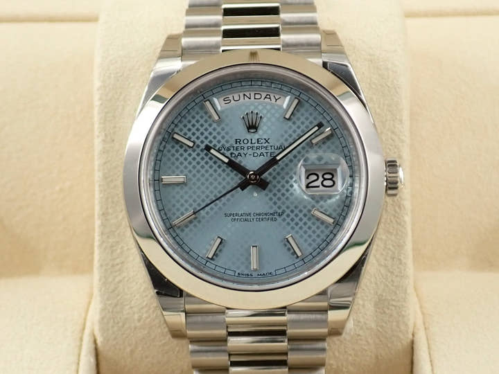 Rolex Day-Date 40 Ref. 228206 Platinum Ice Blue Dial