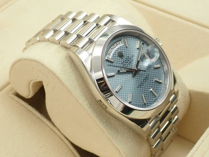 Rolex Day-Date 40 Ref. 228206 Platinum Ice Blue Dial