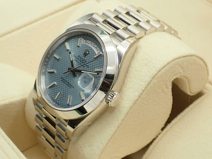 Rolex Day-Date 40 Ref. 228206 Platinum Ice Blue Dial