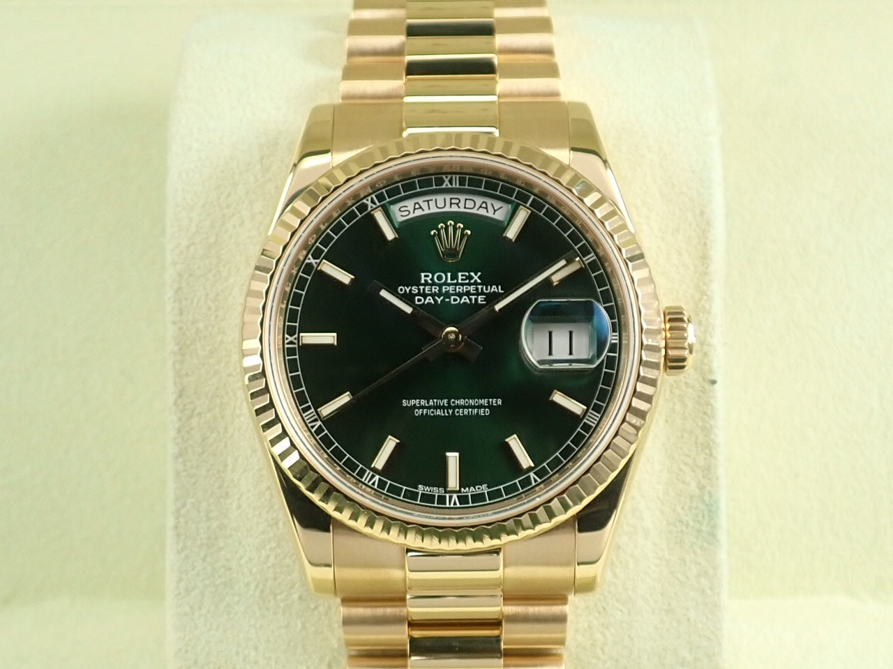 Rolex Day-Date Green Dial &lt;Warranty Box and Others&gt;
