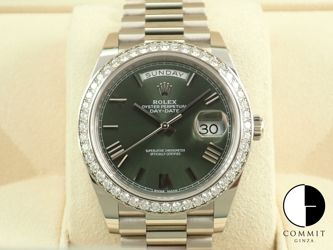 Rolex Day-Date 40 Olive Green Dial &lt;Warranty Box and Others&gt;