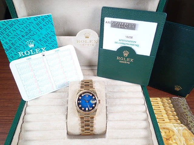 ロレックス デイデイト Ref.18238 ブルーグラデーション文字盤 中古 day-date-19